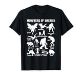 Monsters of America Mothman Bigfoot Cryptid Cryptozoology T-Shirt