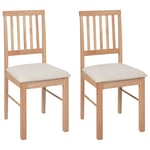 Lot de 2 Chaises Rembourrées en Bois Clair Beige Clair Orono