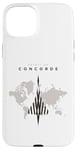 Coque pour iPhone 15 Plus Spirit Of Concorde Avion volant au-dessus de la carte du monde