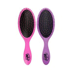 Brosse à cheveux brosse démêlante originale avec poils doux IntelliFlex, brosse à cheveux parfaite pour hommes, femmes et enfants, démêlant pour tous les types de cheveux - 2 pièces (rose et violet)