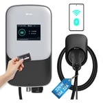 Goneo - 22KW 32A ev Chargeur Triphasé avec Câble Type 2 de 5M,IEC 60529 IK10 Ecran lcd Wallbox Borne de Recharge Voiture Électrique,Carte rfid wifi