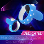 Coque De Protection Pour Manette Tactile Oculus Quest 2 Avec Sangle De Poignet Réglable En Silicone Antidérapant Pour Oculus Quest 2 - Bleu