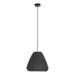 Eglo Suspension luminaire Barlaston, lustre pour salon et salle à manger, lampe de plafond suspendue en tissu gris et métal noir, douille E27, Ø 35 cm