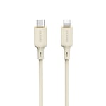 Vahvistettu iPhone USB-C - Lightning kaapeli 30W 2m, beige