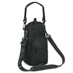 sportsnew Porte Bouteille Isotherme Sac Gourde Avec Bandoulière 1l Avec Poche Pour Téléphone Sac Bouteille d’Eau Pour La Randonnée à Pied, Noir Brevet en Instance