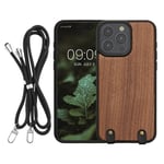 Wooden Crossbody Case Compatible with Apple iPhone 15 Pro Max Cover Wood 