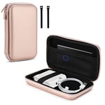 ProCase Hard Travel Carrying Case for MacBook Air/Pro Charger Adapter Cables Accessories, Portable Hard Shockproof Shell Protective Cover -Rosegold