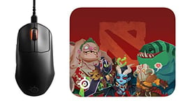 SteelSeries Prime Mini - Souris de jeu Esports Performance - Interrupteurs optiques magnétiques - Facteur de Forme Mini + QcK Mini Dota 2 / TI - Tapis de souris de jeu