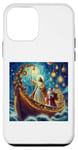 iPhone 12 mini Christmas Voyage Jesus and Santa Illuminating the Night Case