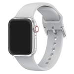 Apple Watch Series 5 40mm silikoninen kellonauha - Vaalean Harmaa Hopea/Harmaa