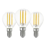 Eglo Lot de 3 ampoules E14 filament LED, lampe Edison transparente, 7 watts (équivalent à 60 watts), 806 lumens, ampoule blanc chaud, 2700 K, P45, Ø 4,5 cm