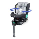 Mobiclinic® Kids, Siège auto, 360°, Standard i-size, ISOFIX, Groupe 0/1/2/3, Evolutif, De 0-12 ans, Lionfix PRO, Harnais 5 points, Repose-jambes de sécurité, Réglable, Inclinaison 3 positions (gris)