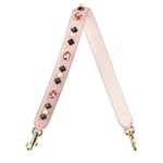 DOLCE & GABBANA Crystal Pearl Stud Snake Leather Bag Strap Handle Pink Rose