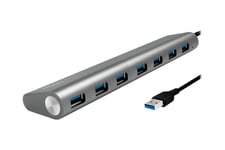 LogiLink USB 3.0 Hub 7-Port with Card Reader, Aluminum - hub - 7 porte