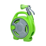 Retractable Garden Hose Reel, Portable Garden Hose with 6-Function Spray Nozzle for Watering Flowers, Car Washing, Cleaning, Showering Pets (Green)