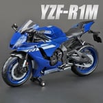 1:12 Yamaha YZF-R1M 60-årsjubileumsmodell av motorcykel Leksakskollektion Autobike Shork-Absorber Off Road Autocycle Leksaker Bil Blue no box