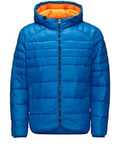 Jack and Jones Men's Baron Puffer Quilted Long Sleeve Coat, Imperial Blue, Large