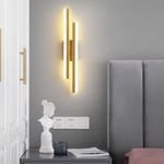 Riserva Applique Murale Intérieure LED 16W, 1800LM Créative Longue Parallèle Lampe Murale Moderne 3000K Lumière Chaude, Acrylique Luminaire Mural Interieur pour Salon, Chambre, Escalier, Couloir (Or)