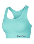 Stay in Place Rib Seamless Bra - Cyan Mint - S