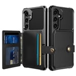 Samsung Galaxy S24 Plus Stöttåligt Mobilskal med Plånbok, Svart