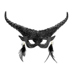 W WIDMANN MILANO Party Fashion - Masque oculaire diable avec cornes, démon, accessoire Halloween