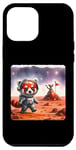 Coque pour iPhone 13 Pro Max Red Panda Astronaute Exploring Planet. Alien Rock Space