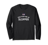 Slopper Cheeseburger Hamburger Red Green Chili Sauce Bun Hot Long Sleeve T-Shirt