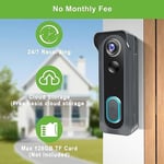 Video Doorbell Camera Wireless with Chime, 1080P WiFi Smart Doorbell, Voice PIR