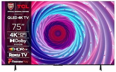 TCL 75RC650K 75-inch QLED Pro Television, 4K Ultra HD, Roku TV (Smart TV with Dolby Vision & Audio, HDR 10+, compatible with Google assistant & Alexa)