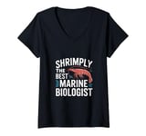 Womens Shrimply The Best Marine Biologist V-Neck T-Shirt