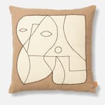 Ferm Living Figure Cushion - Dark Taupe/Off-white