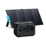 Bluetti - Générateur électrique Portable AC2A avec panneau solaire PV120, 204 Wh Batterie LiFePO4 de avec 1 prises ca de 300W (600W Pic), Recharge à