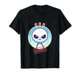 Graphic Cartoon Minimal Angry Kid Alien Alert T-Shirt