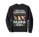 Reindeer Bobcat Santa Dabbing Christmas Pajamas Sweatshirt