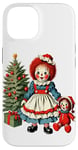 Coque pour iPhone 14 Raggedy Ann Obtient une poupée jouet le jour de Noël