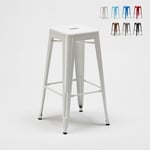 Tabouret de bar design industriel en acier et métal steel up Couleur: Blanc