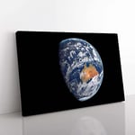 Big Box Art View of Planet Earth Canvas Wall Art Print Ready to Hang Picture, 76 x 50 cm (30 x 20 Inch), Black, Blue, Grey, Brown