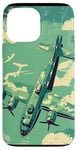 Coque pour iPhone 13 Pro Max Bombardier B-17G Green Pop Art Tropical B-17 Flying Fortress de la Seconde Guerre mondiale