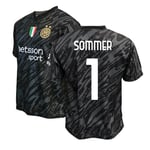 Inter - Maillot Home 2024/2025 Personnalisable avec nom et numéro, réplique Officielle, Bleu, Noir, 100% Polyester, Adulte et Enfant. Idéal pour Tous Les Fans Nerazzurri