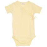 Copenhagen Colors GOTS Heart Pointelle Kortärmad Baby Body Pale Yellow | Gul | 68 cm