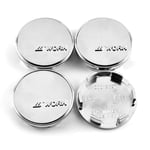 LUOERPI 4pcs 53mm 48mm Car Wheels Cap Hub Emblem Car Center Rims Hubcaps Auto Replacement Dust Cover Silver ABS Plastic Badge Hubs