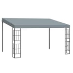 Grå Metall Pergola 4x3 m med Polyester Tält