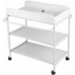 Sifree - Table a Langer Blanc 2 etageres 847290cm