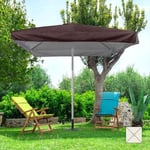 Parasol de jardin carré 3x3 en aluminium avec mât central Marte Brown - ProduceShop - Mât droit - Carré