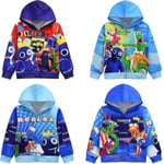 Rainbow Friends Roblox Kids Kappa Hooded Zip Jacka Ytterkläder Topp Xmas Gift_s W Y D 120cm