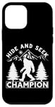 Coque pour iPhone 12 mini Champion de cache-cache Bigfoot, chasse au sasquatch chic et impertinent