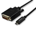 StarTech 10ft (3m) USB C to DVI Cable  1080p (Single Link) USB Type-C (DP Alt Mode HBR2) to DVI-Digital Video Adapter Cable  Thunderbolt 3 Compatible 