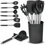 8pc Kitchen Utensils Set with Holder & Drip Pad Scratch Proof Non-Stick Gadgets