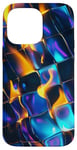 Coque pour iPhone 14 Pro Max Art abstrait psychédélique bleu électrique futuriste