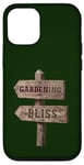 Coque pour iPhone 12/12 Pro Jardinage, panneau de signalisation en bois Bliss Garden